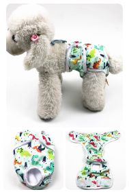 Pet Diapers Mother Dog Physiological Pants (Option: Dinosaur-XS)