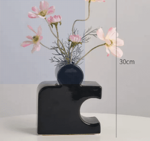 Ceramic Jigsaw Vase Ornaments Household Living Room Decoration Flower Arranger (Option: Combination3)