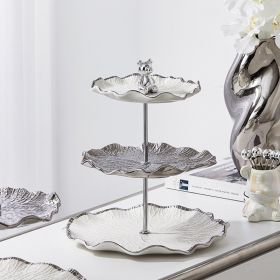 Ceramic Skewer Count Heart Plate Cake Stand Afternoon Tea Three-layer Fruit Plate (Option: Three layers)