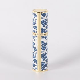 Blue And White Porcelain Vintage Perfume Sub-bottles PU Leather Glass Bottle (Option: No2)