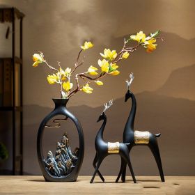 Chinese Style Mountain View Vase Decoration Tabletop Flower (Option: Combination7)