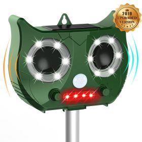 Solar Powered Animal Repellent; Ultrasonic Animal Repeller Cat Repellent Outdoor Bird Repeller Ultrasonic Dog Animal Deterrent Devices For Squirrel (Style: Classic, Color: Green)