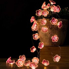 Cherry Blossom LED Lights String Small Fairy Lights Easter Halloween Wedding Scene Holiday Party Mall Modeling Holiday Decorative Lights Bedroom Dress (size: 9.9ft/30LED)