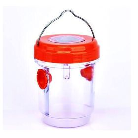 1pc Solar Power Wasp Trap Hanging; Outdoor Bee Trap With UV LED Light; Reusable Trapping Bucket For Insects (Quantity: 2pcs, Color: Orange)