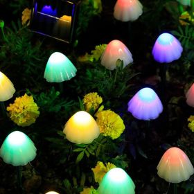 LED Solar Lights Outdoor Garden Waterproof Mushroom String Lawn Lamps Cute Fairy Light Landscape Lamp Path Yard Lawn Patio Decor (Wattage: 3.5M 10LEDs, Emitting Color: Multi color)