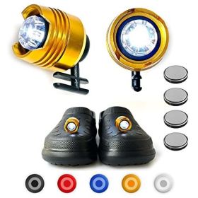 LED Luminous Shoe Clip Light Running Light Mini Night Lights Warning Light Night Running Safety Slipper Clips Light Outdoor Home (Body Color: 4pcs, Emitting Color: Gold)