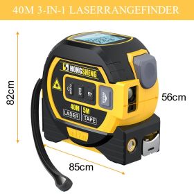 3 In 1 Laser Tape Measure Rangefinder 5m Tape Ruler Infrared High-precision Intelligent Electronic Ruler Building Distance Meter (Color: 3 In 1 Laser- 40m, Ships From: China)