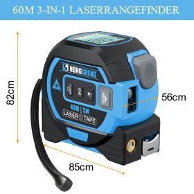 3 In 1 Laser Tape Measure Rangefinder 5m Tape Ruler Infrared High-precision Intelligent Electronic Ruler Building Distance Meter (Color: 3 In 1 Laser- 60m2, Ships From: China)