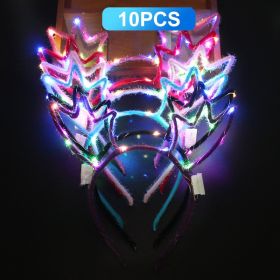 Easter Headwear Led Bunny Ears Headbands Glowing Rabbit Cat Party Light Up Blinking Headwear Wedding Birthday Holiday Gift Decor (Color: Light A, Ships From: China)