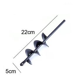 9 Size Garden Auger Drill Bit Tool Ground Drill Earth Drill Spiral Hole Digger Flower Planter Seed Planting Gardening Fence Yard (Color: 5X22cm, Ships From: CN)