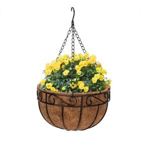 Lawn Supplies Round Coconut Palm Plants Hanging Basket (Color: As pic show, size: 12 inch)