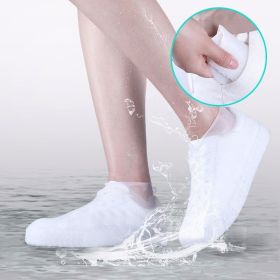 Vintage Rubber Boots Reusable Latex Waterproof Rain Shoes Cover Non-Slip Silicone Overshoes Boot Covers Unisex Shoes Accessories (Color: White, size: M)