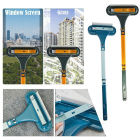 2 IN 1 Glass Cleaning Brush Car Windshield Home Window Glass Universal Detachable Squeegee Wiper Portable Cleaner Brushes (Color: Blue)