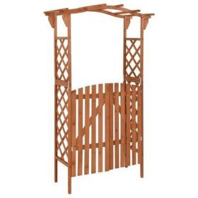 Pergola with Gate 45.7"x15.7"x80.3" Solid Firwood (Color: nature)