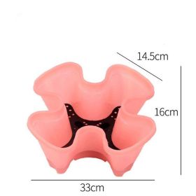 Balcony 6-layer Three-dimensional Basin Combination Plastic Flowerpot (Option: Pink-large)