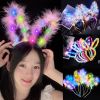 Easter Headwear Led Bunny Ears Headbands Glowing Rabbit Cat Party Light Up Blinking Headwear Wedding Birthday Holiday Gift Decor