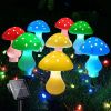 Solar Mushroom Light; Multi-Color Changing LED Outdoor Flowers Garden Courtyard Yard Patio Outside Christmas Holiday Decor; LED Lights