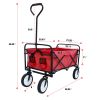 Outdoor Folding Wagon Garden ; Large Capacity Folding Wagon Garden Shopping Beach Cart ; Heavy Duty Foldable Cart; for Outdoor Activities; Beaches; Pa