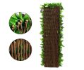 Simulation fence leaves wooden fence Retractable fence fake plant fence Garden yard decoration fence