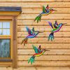 1pc/4pcs, Metal Hummingbird Wall Art Decor, Metal Colorful Birds 3D Outdoor Sculpture, Iron Outdoor Hanging Decor Ornaments, Metal Hand-made Bird Wall