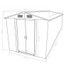 Garden Shed 101.2"x117.3"x70.1" Metal Green