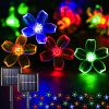 Solar Cherry Blossom Light String LED Peach Blossom Decorative Lights Christmas Festival Courtyard Transparent Flower Light Belt