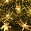 1pc; 10 Lights LED Plastic Rigid Dragonfly Shape String Lights; Outdoor Garden Decorative Lights; 4.9ft/59.06inch