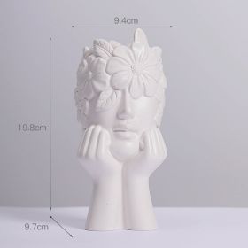 Human Body Ceramic Vase White Matte Artifact Hydroponic Flower Dryer Ornaments (Option: Expect)