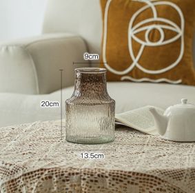 Vase Decoration Clear Glass Hydroponic Countertop In Living Room (Option: Very frozen brown)