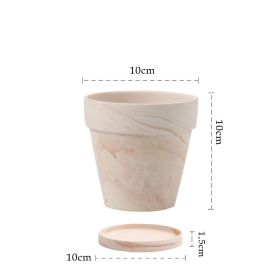 Gradient Macchiato Red And White Pottery Natural Pot Vegetarian Burning Breathable And Absorbent Large Type Green Plants Meaty (Option: A sytle 10cm-Without pallet)