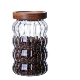 Glass Tea Food Grade Candy Coffee Bean Storage Jar (Option: Fringe-700ml)