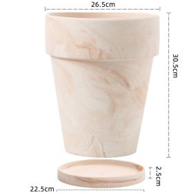 Gradient Macchiato Red And White Pottery Natural Pot Vegetarian Burning Breathable And Absorbent Large Type Green Plants Meaty (Option: C sytle 26.5cm-Without pallet)