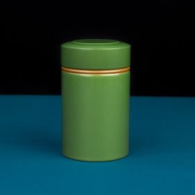 Portable Tea Tinplate Iron Box 50g Metal Can Iron Can Sealed Packaging Box (Color: Green)