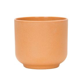 Plastic Flowerpot Multi-color Frosted Table Small Flower Pot (Option: Khaki-Diameter 9.5x height 8.5cm)